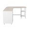 Homeroots 59" Sand Wood and Stainless Steel L Shape Computer Desk With Three Drawers 723753 - alternate 4