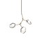 Homeroots Champagne Unique Statement Three Light Metal and Glass Dimmable Chandelier With White Shades 611349 - alternate 3