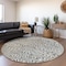Homeroots 8' Gray And Ivory Round Abstract Washable Indoor Outdoor Area Rug 598970 - alternate 6