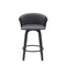 Homeroots 26" Gray and Black Faux Leather Counter Height Swivel Bar Chair 534419 - alternate 4
