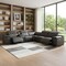 Homeroots Gray Italian Leather Power Reclining U Shaped Six Piece Corner Sectional With Console 366356 - alternate 3