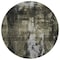 Homeroots 8' Charcoal And Black Round Abstract Washable Indoor Outdoor Area Rug 603163 - alternate 5