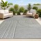 Jonathan Y Zephyr Mid-Century Modern Arch Stripe Reversible Machine-Washable Cream/Beige 8ft x 10ft Area Rug SVH106A-8 - alternate 1
