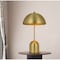 Homeroots 20" Antiqued Brass Metal Novelty Desk Lamp With Antiqued Brass Dome Shade 524709 - alternate 2