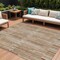 Homeroots 9' X 12' Terra Cotta And Beige Striped Washable Indoor Outdoor Area Rug 631579 - alternate 1