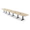 Skutchi Designs 22ft Boat Conference Table With Power | Harmony Series | 22 Person Meeting Room Table HAR-BOT-48X264-T.BK-K525-EBLK - alternate 1