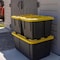 Homz 27 gal Black/Yellow Snap Lock Storage Box 14.7 in. H X 20.4 in. W X 30.4 in. D Stackable 691286 - alternate 3