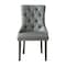 Homeroots Set of Two Tufted Dark Gray and Black Upholstered Faux Leather Dining Side Chairs 543521 - alternate 5