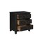 Homeroots 30" Black Solid Wood Distressed Three Drawer Nightstand 521194 - alternate 4