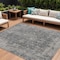 Homeroots 10' X 14' Charcoal And Silver Abstract Washable Indoor Outdoor Area Rug 616609 - alternate 1