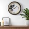 Homeroots 16" Black Gold And White Faux Leather And Iron Analog Exposed Gear Round Wall Clock 485977 - alternate 3