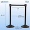 Us Weight Black Plastic Stanchion for Crowd Control w/6.5' Black/Yellow Chevron Retractable Barrier Belt, 6PK U2000CYBPK6 - alternate 5