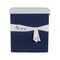 Homeroots 13.5" X 17" X 22.5" Blue Fabric Basket With Bow Decoration Set Of 5, 5PK 364158 - alternate 3
