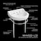 Whitehaus Collection 22 in Console Sink With Semi-Circular Bowl, Single Faucet Drilling, Brass Leg Supports and Overflow WHV022-L32-1H-C - alternate 4