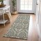 Homeroots 8' Taupe And Beige Damask Washable Indoor Outdoor Runner Rug 563890 - alternate 7