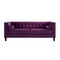 Homeroots 83" Purple Velvet Wood Sofa With Toss Pillows 543954 - alternate 5