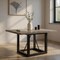 Homeroots 72" Dark Brown and Black Solid Wood And Iron Frame Base Square Dining Table 544741 - alternate 6