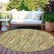 Homeroots 8' Artichoke Green And Ivory Round Striped Washable Indoor Outdoor Area Rug 609026 - alternate 5