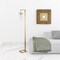 Homeroots 67" Brass Reading Floor Lamp With Clear Seeded Glass Drum Shade 523399 - alternate 4