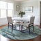 Homeroots 8' Sage Teal Blue And Navy Blue Round Abstract Washable Indoor Outdoor Area Rug 612481 - alternate 3