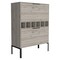 Homeroots 43in Light Gray and Black Wood Console Bar Cabinet With Two Doors 477719 - alternate 3