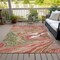 Homeroots 5' X 8' Coral Green And Ivory Abstract Washable Indoor Outdoor Area Rug 602618 - alternate 4