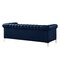 Homeroots 85" Navy Blue Faux Leather Manufactured Wood Sofa 543963 - alternate 6