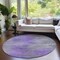 Homeroots 8' Purple Gray And Charcoal Round Abstract Washable Indoor Outdoor Area Rug 587172 - alternate 3