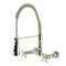 Kingston Brass Double-Handle Wall-Mount Pre-Rinse Bridge Kitchen Faucet, Polished Nickel GS1246BEX - alternate 1