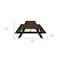 Homeroots 94" Dark Brown Solid Wood Outdoor Picnic Table with Umbrella Hole 525011 - alternate 2