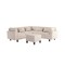 Homeroots 87" Beige Fabric Modular Sofa With Ottoman And Storage 568274 - alternate 5