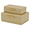 Homeroots Set of Two Taupe And Gold Nesting Decorative Storage Boxes With Lids, 2PK 712918 - alternate 4