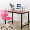 Homeroots Pink and White Adjustable Height Swivel Rolling Office Chair 568066 - alternate 5