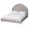 Baxton Studio Acosta Glam and Luxe Light Grey Velvet Seashell-Headboard Queen Size Platform Bed 251-13775-ZORO - alternate 1