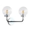 Jonathan Y Caleb 18" 2-Light Contemporary Transitional Iron/Glass LED Vanity Light, Chrome/Black JYL9057A - alternate 3