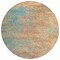 Homeroots 8' Teal Blue Round Abstract Washable Indoor Outdoor Area Rug 608833 - alternate 4