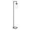 Homeroots 67" Black Reading Floor Lamp With Clear Transparent Glass Drum Shade 523403 - alternate 5