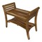 Homeroots Rectangular Teak Shower Bench With Shelf And Handles In Naturalfinish 376720 - alternate 4