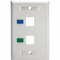 Eaton Tripp Lite Series 2-Port Keystone Faceplate, Single Gang, ID Labels, White, TAA N042-001-WH - alternate 1