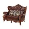 Homeroots 69in Brown And Walnut Top Grain Leather Curved Loveseat and Toss Pillows 515718 - alternate 5