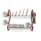 Megachef 16 Inch Two Shelf Iron Wire Dish Rack in Red DR-116R - alternate 3