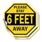 Signmission Please Stay 6 Feet Away, 4 inch X 4 inch, Vinyl Decal, 2PK OC-D-2PACK-4-198 - alternate 1