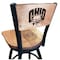 Holland Bar Stool Co 30" Blk Wrinkle Ohio University Swivel Bar Stool, Laser Engraved Back L03830BWMedMplAUnivOHMedMpl - alternate 1