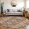 Homeroots 8' Brown Round Geometric Washable Indoor Outdoor Area Rug 607430 - alternate 3