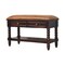 Homeroots 35in Brown Genuine Leather and Solid Wood Upholstered Storage Bench With Shelves 723440 - alternate 6