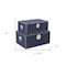 Homeroots Set of Two Navy Blue Wood Fabric And Metal Box With Lid, 2PK 489387 - alternate 4