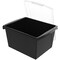 Storex 4 Gallon Storage Bin with Lid, Black 61427U06C - alternate 1