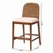 Bali & Pari Nadim Modern Bohemian Seagrass and Acacia Wood Counter Stool 242-13488-ZORO - alternate 6