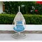 Homeroots 40" Blue and Steel stand finished Metal Outdoor Swing Chair with Blue Cushion 372211 - alternate 5