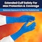 Safety Zone Latex Powder Free 14 mil Extended Cuff Exam Gloves - Blue, Med - Case of 500 HER005 - alternate 3